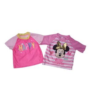 2 Swim Tops Minnie Mouse and Happy B-Day Swim Tops - Bundle - 12 Months